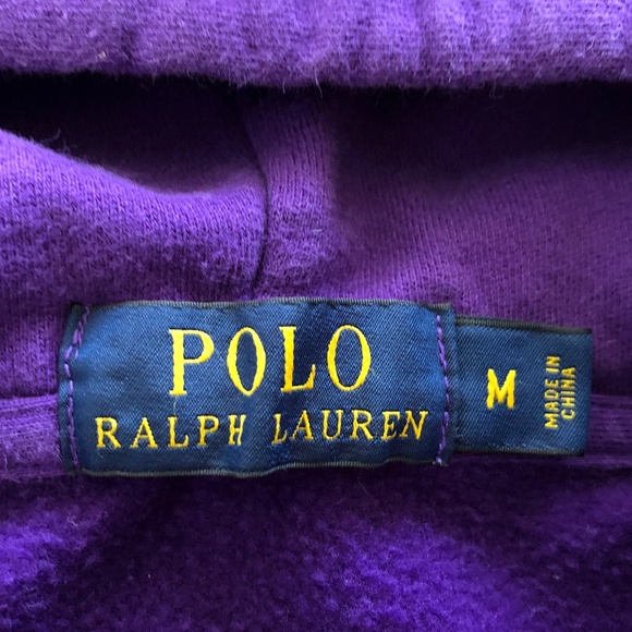Polo, Ralph Lauren, Tuxedo Bear, Hoodie, Purple, Full Zip, Womens, Size M - Picture 13 of 15